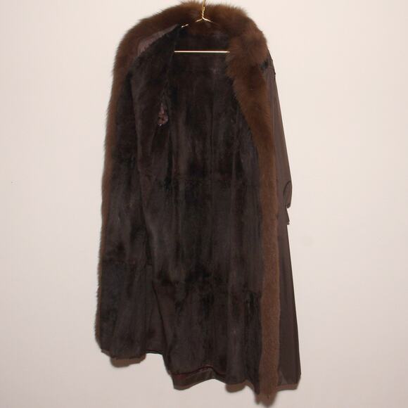 Vintage 80s Faux Fur Trimmed Belted Coat with Liner - Picture 12 of 15